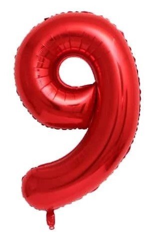 بالون رقم 9 احمر